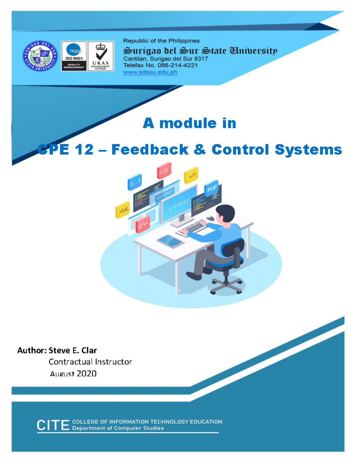 CPE 12: Introduction to Feedback & Control Systems Module Notes - Studocu