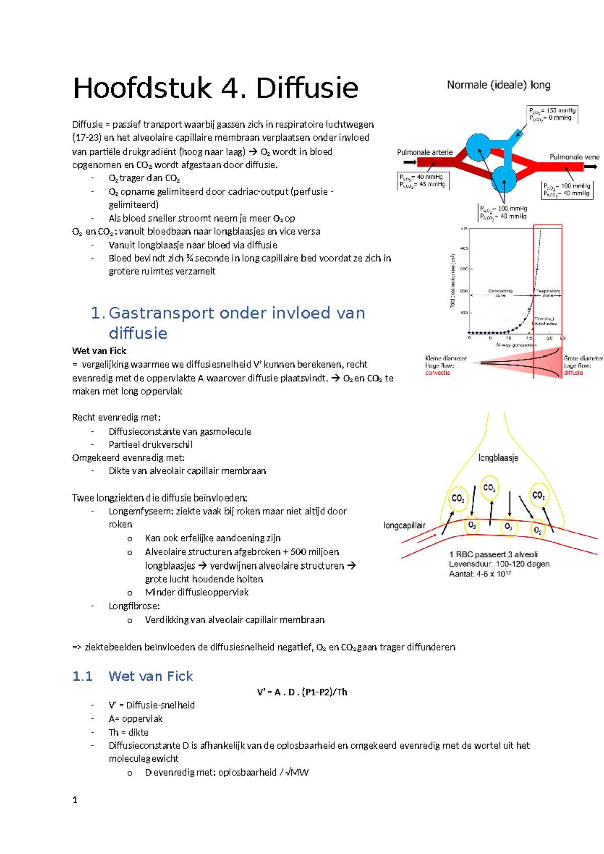 Hoofdstuk 4. Diffusie - H4. Prof De Soomer, longfysio - Hoofdstuk 4 ...