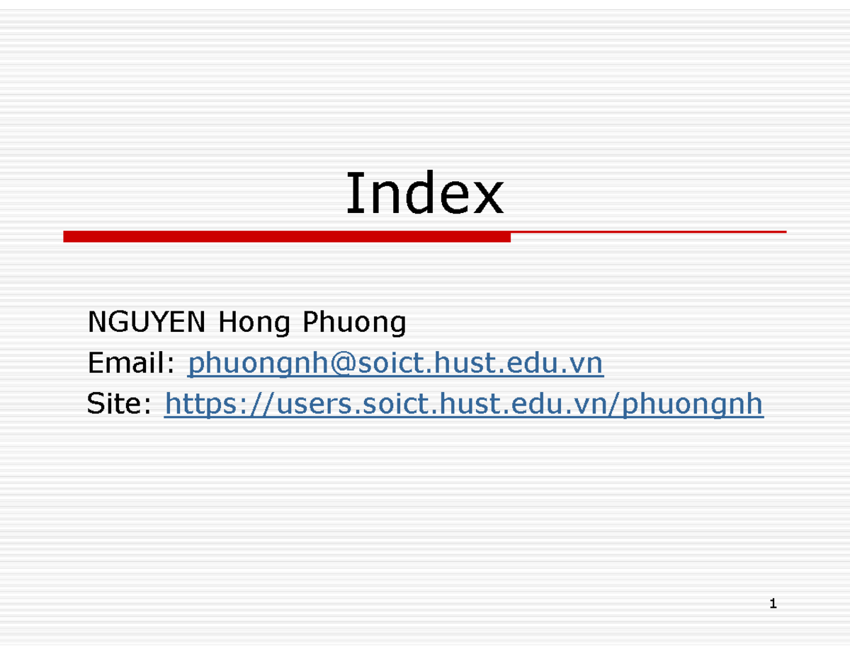 7-Index Database Overview: Types, Structure, and Usage in SQL - Studocu
