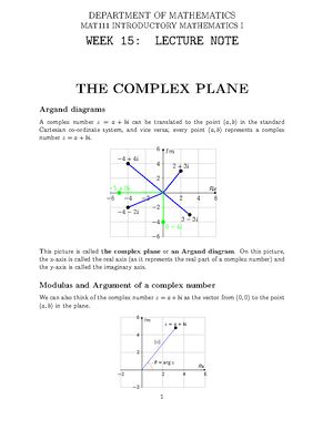 MAT 111 Lesson 4 - Revision - DEPARTMENT OF MATHEMATICS MAT111 ...
