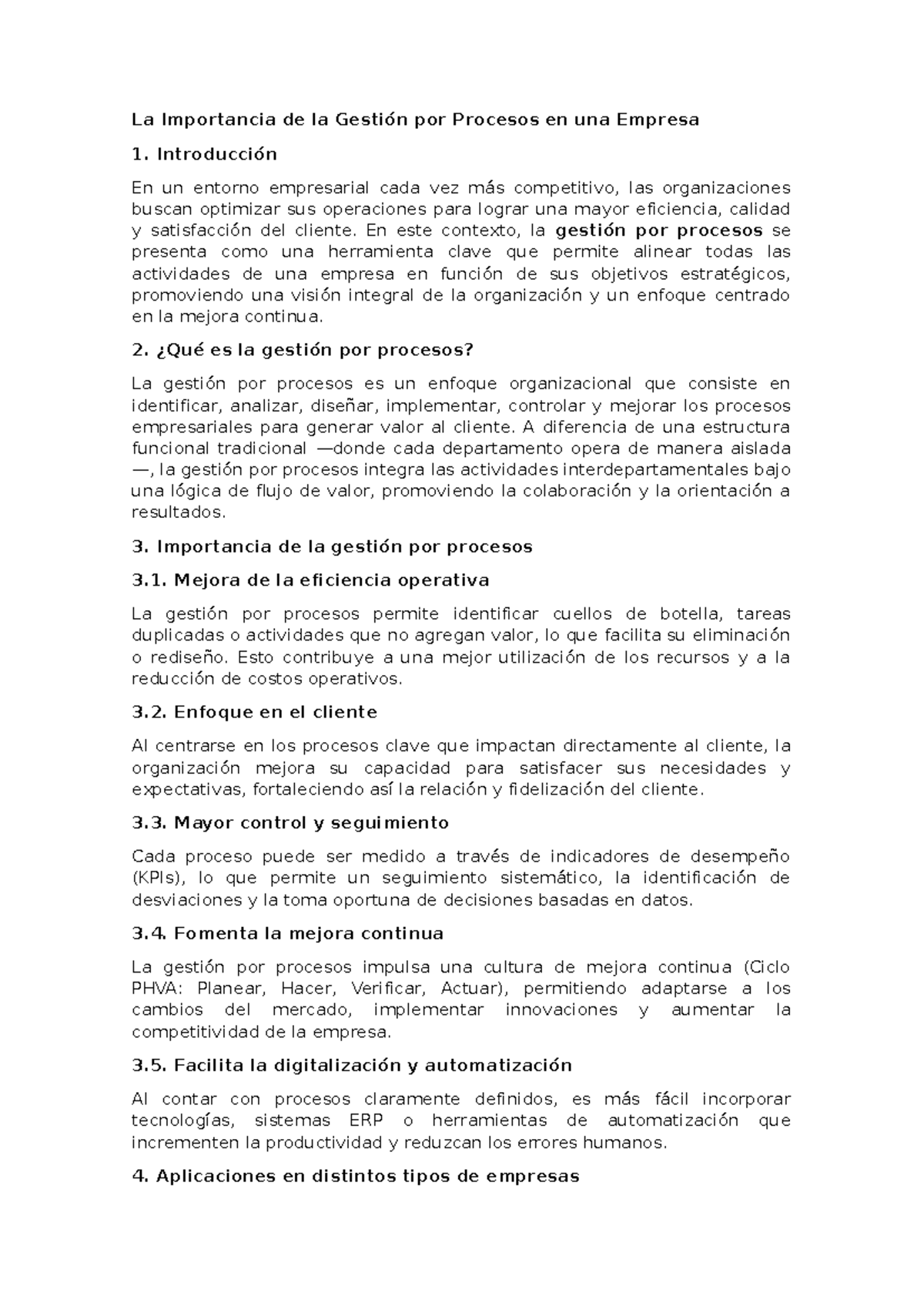 La Gestión por Procesos en Empresas: Clave para la Eficiencia y Calidad ...