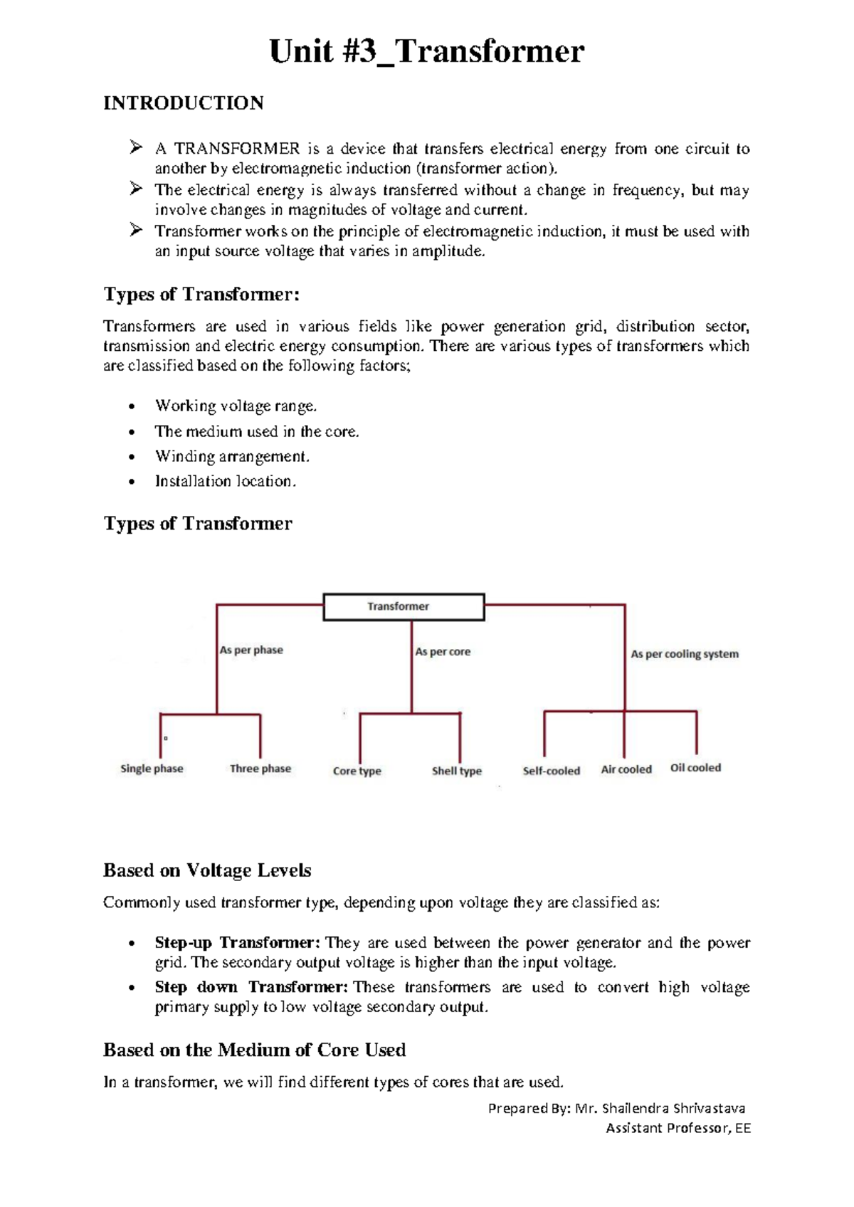 Transformer - Help you for chapter summary and exam - Prepared By: Mr ...
