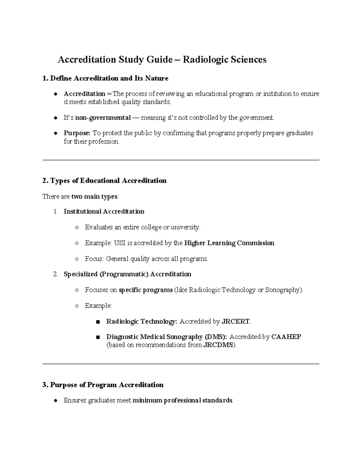 Accreditation Study Guide for Radiologic Sciences Programs - Studocu