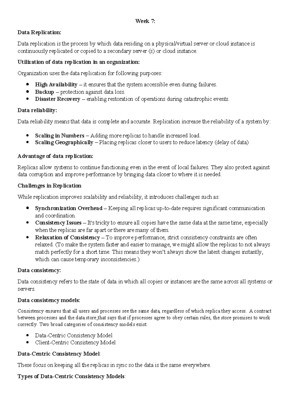 Cs621(Finals) - Week 7: Exploring Data Replication and Consistency ...