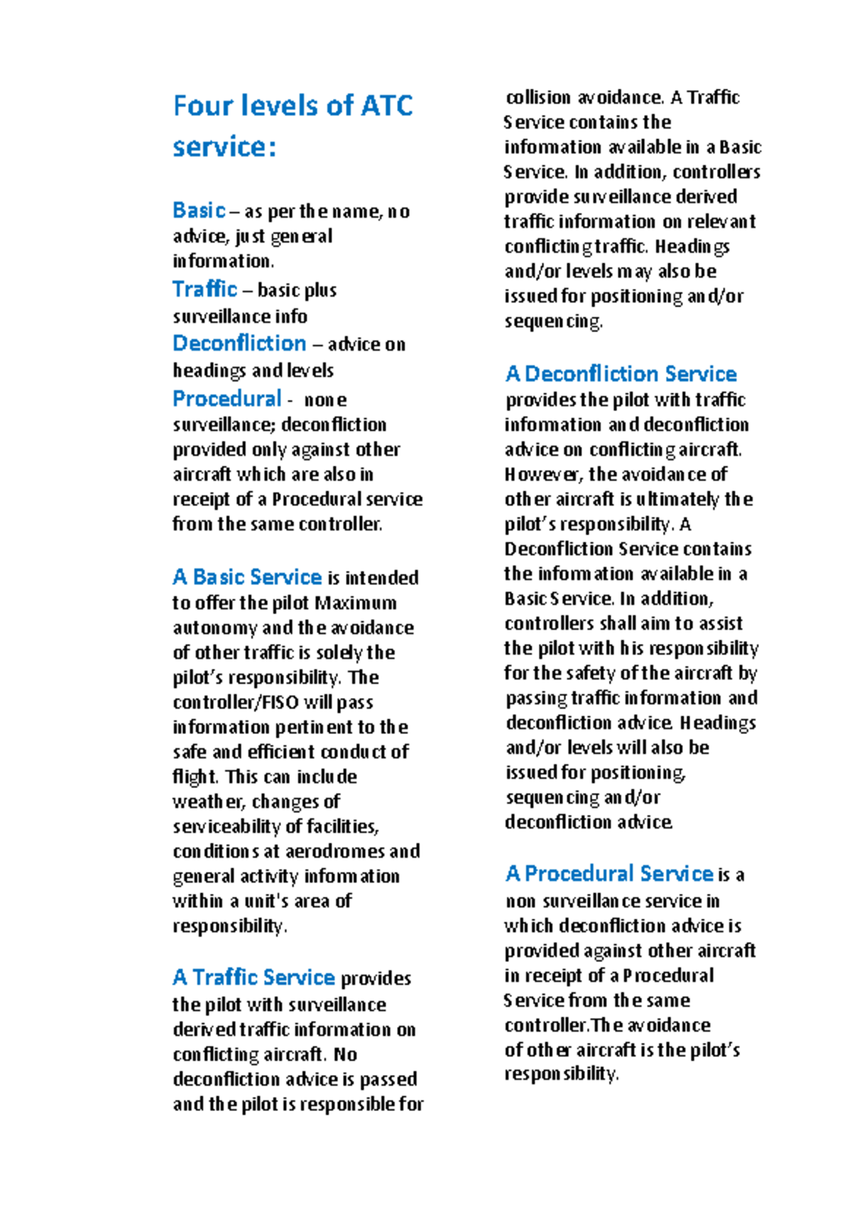 Types Of Atc Service