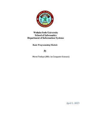 AAU CS 105 Introduction to Computer Programming Final Exam Guide - Studocu