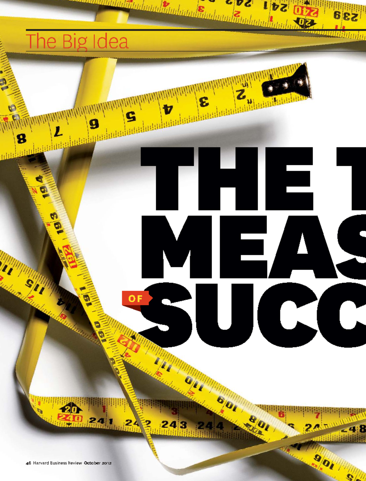 HBR 2012: The True Measures of Success in Business Performance - Studocu