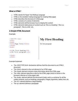 Intoduction to Web programming - BPLCK205A - VTU - Studocu