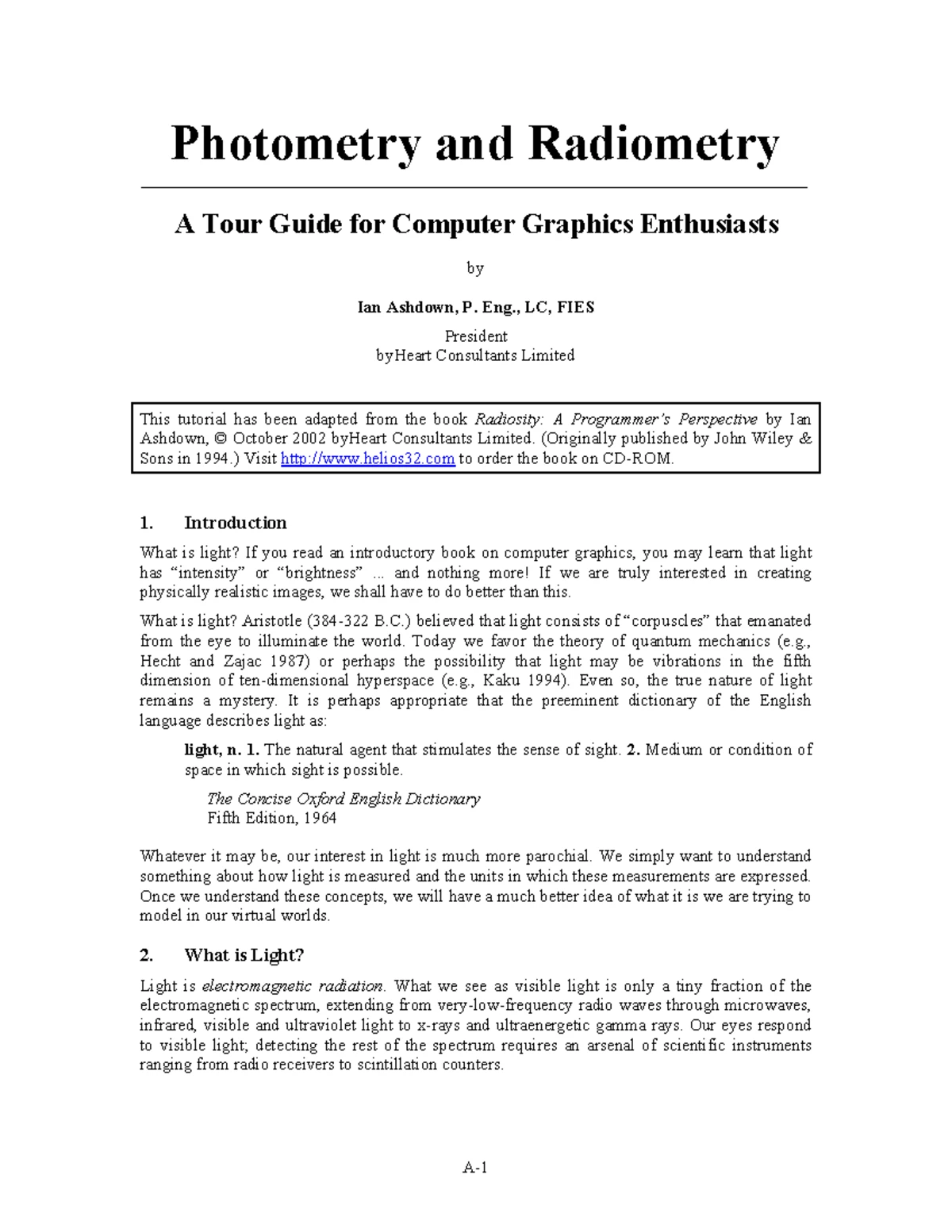 Radiometry and Photometry Overview - PME 101 Final Exam Notes - Studocu