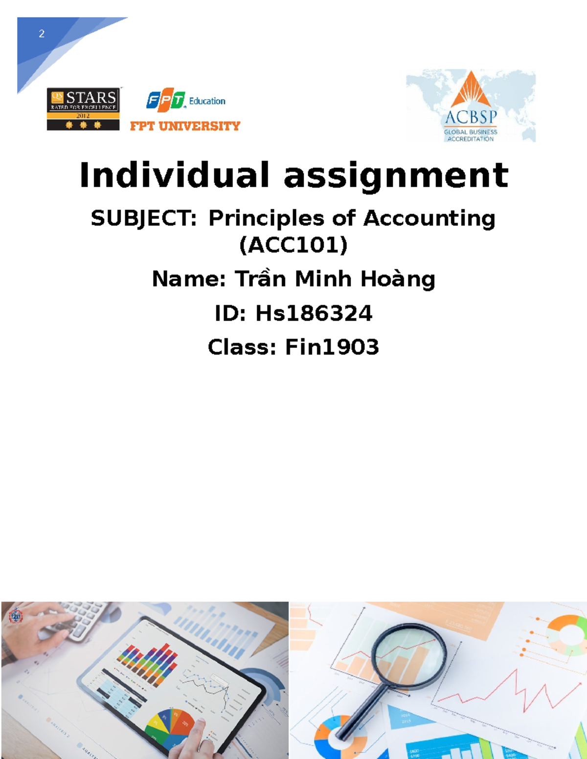 Acc Trần Minh Hoàng hs186324 - Individual assignment SUBJECT ...
