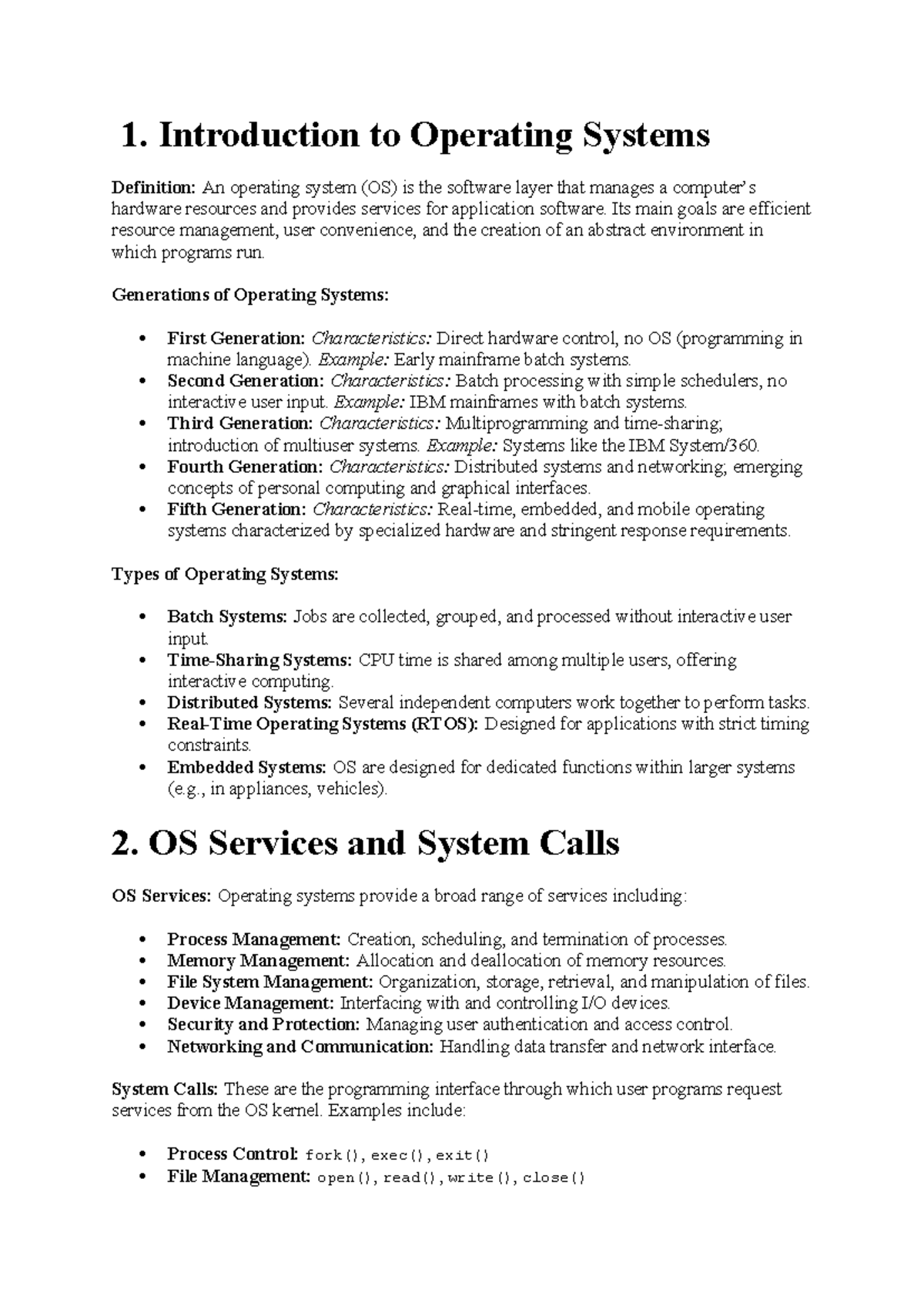 OS PTU Important Notes: Key Concepts and Exam Preparation Guide - Document Preview