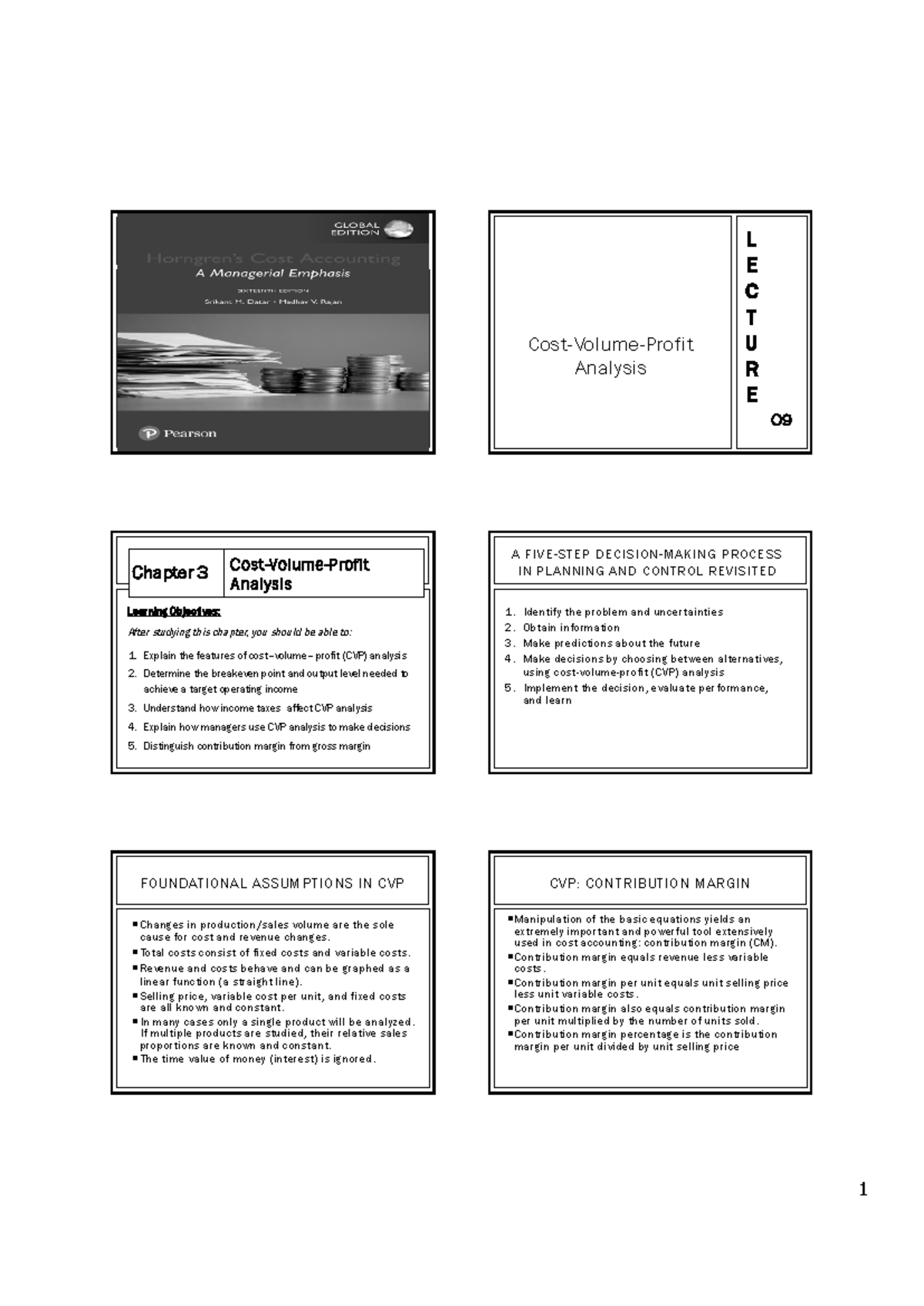 Lecture 09: Chapter 3 - CVP Analysis and Breakeven Concepts - Studocu