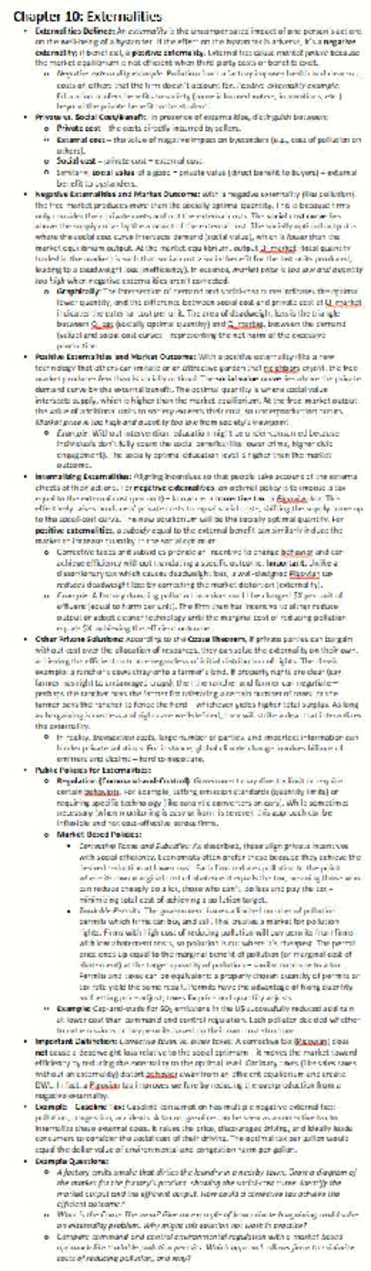 Chapter 10: Externalities - Summary & Practice Questions for ECON 101 ...