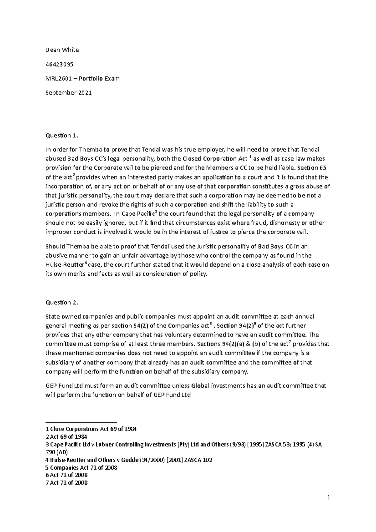 MRL2601 Trust Property Control Act Overview and Types of Trusts - Studocu