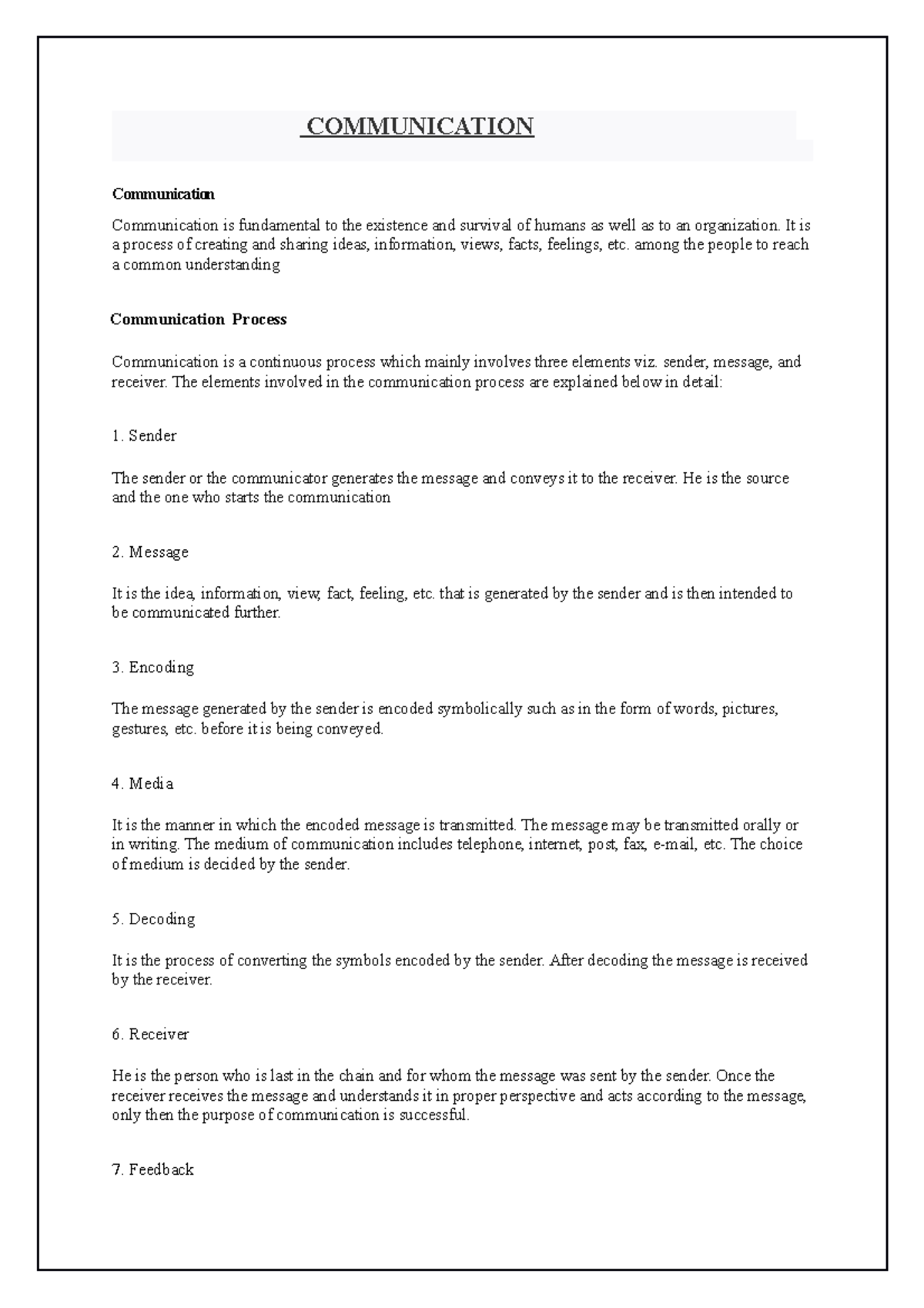 Communication Theory and Practices - 2ND SEM Notes - Studocu