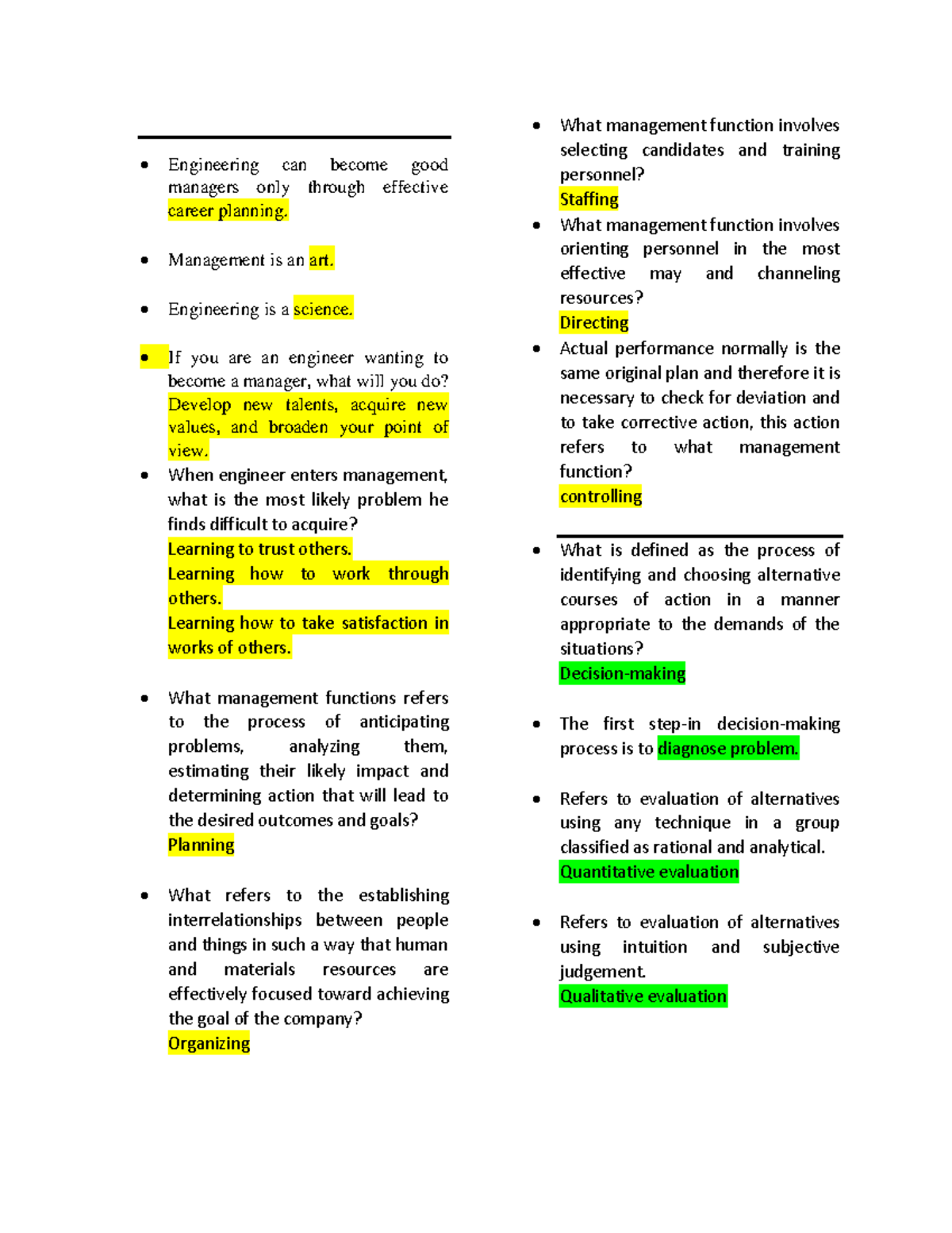 Engineering Management Midterm Reviewer - Engineering can become good ...