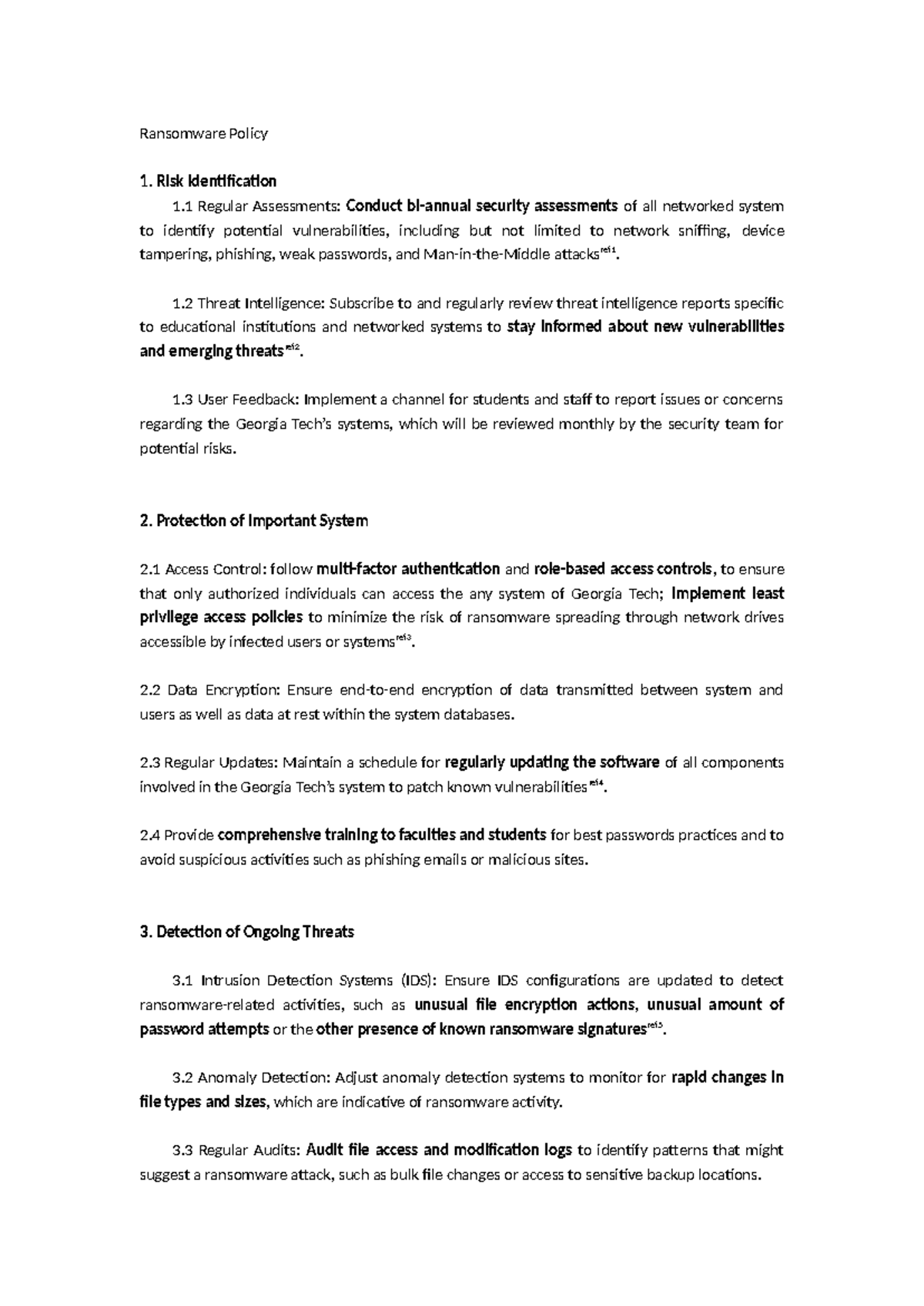 Final Exam Ransomware Policy for Cyber Security 101 - Studocu