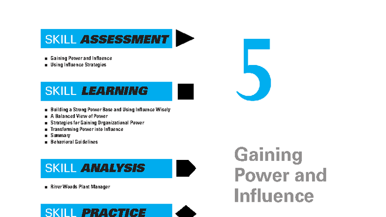 Chapter 5: Gaining Power and Influence - Skill Assessment and ...