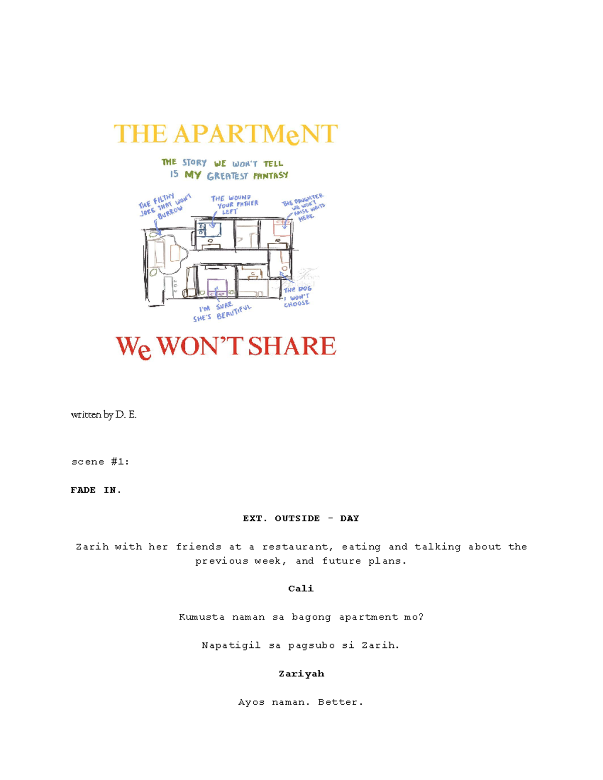 Tawws - Script - P: A Glimpse into College Life and Relationships - Studocu