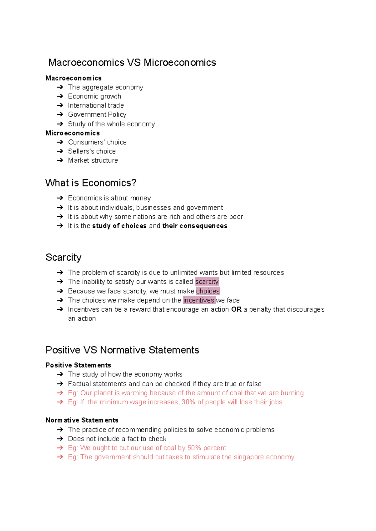 Econs Lecture 1 - Macroeconomics and Microeconomics Overview - Studocu
