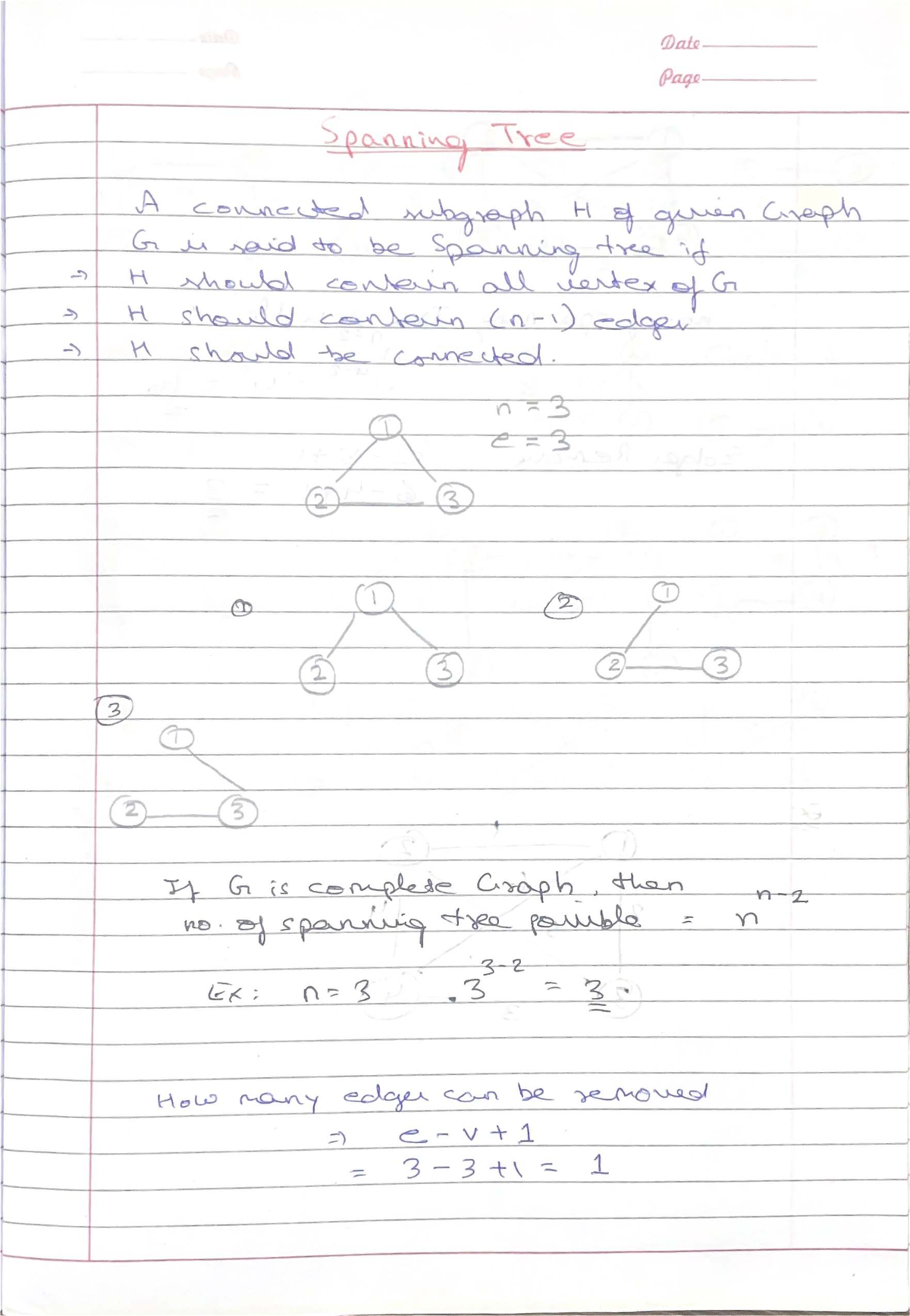 5.2 DSA Using C: Handwritten Notes on Spanning Trees - Studocu