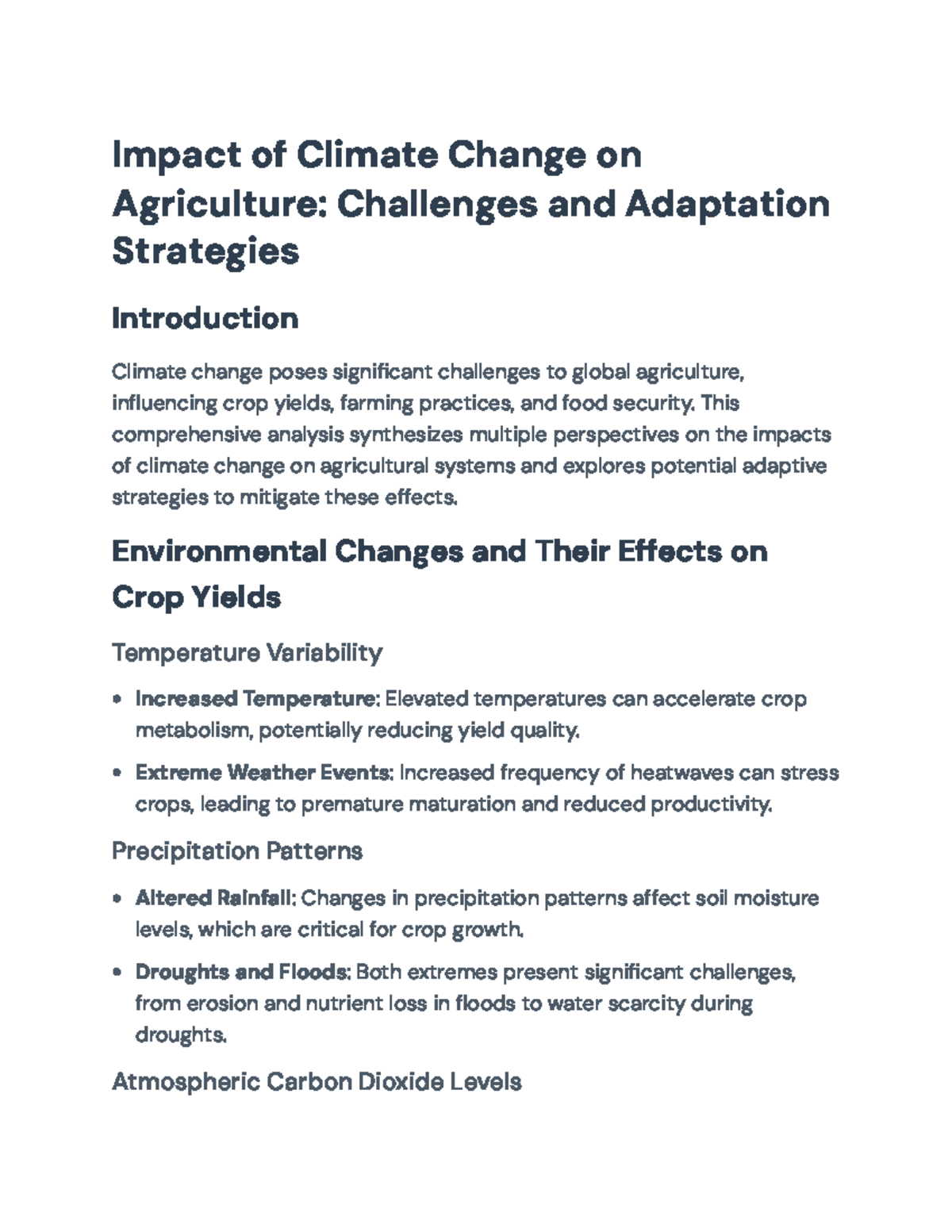 Impact of Climate Change on Agriculture: Challenges & Adaptation ...