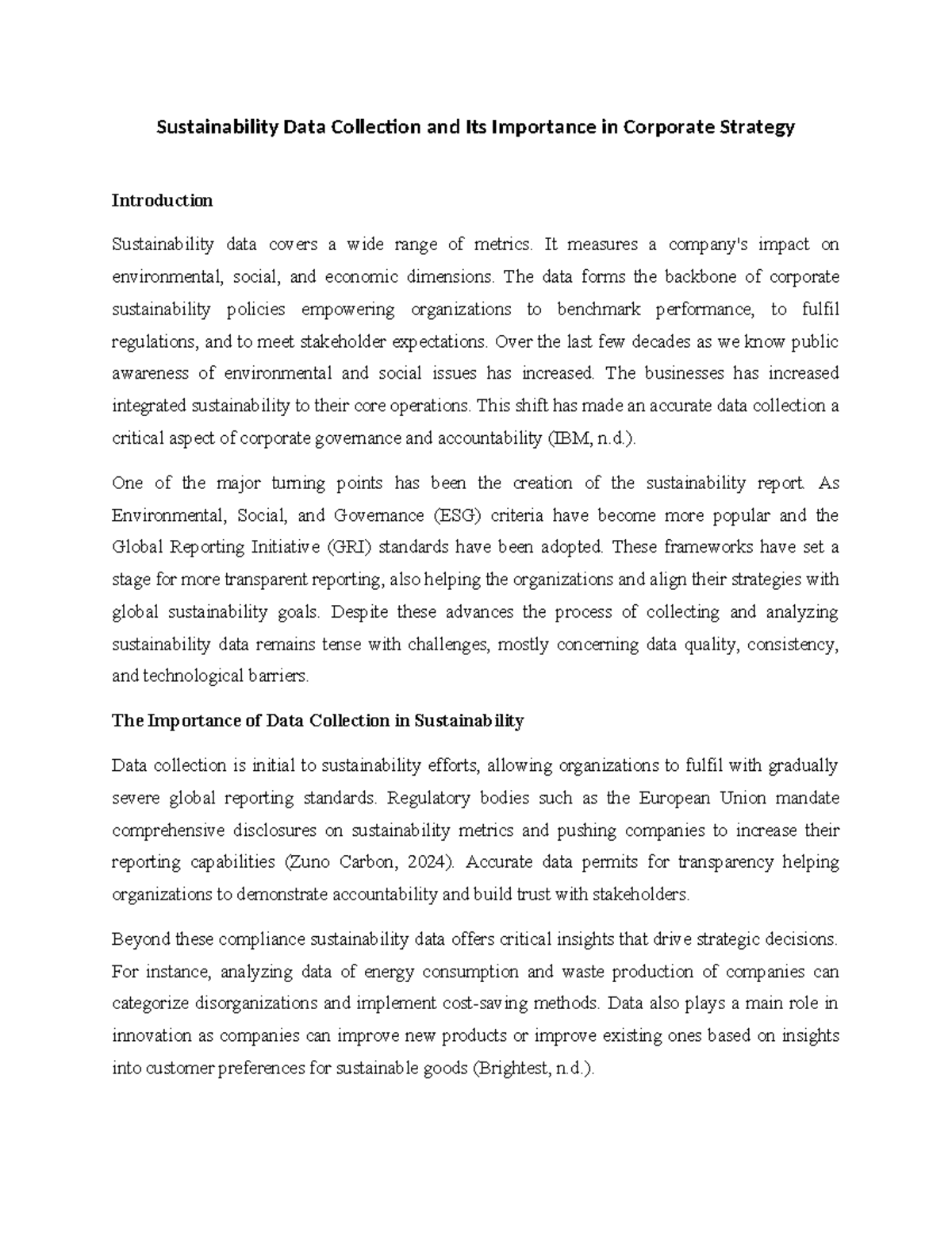 Sustainability Data Collection and Its Importance in Corporate Strategy ...