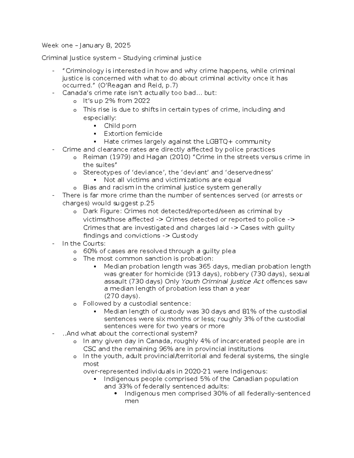 Criminal justice system overview and key concepts (CJ 101) - Studocu