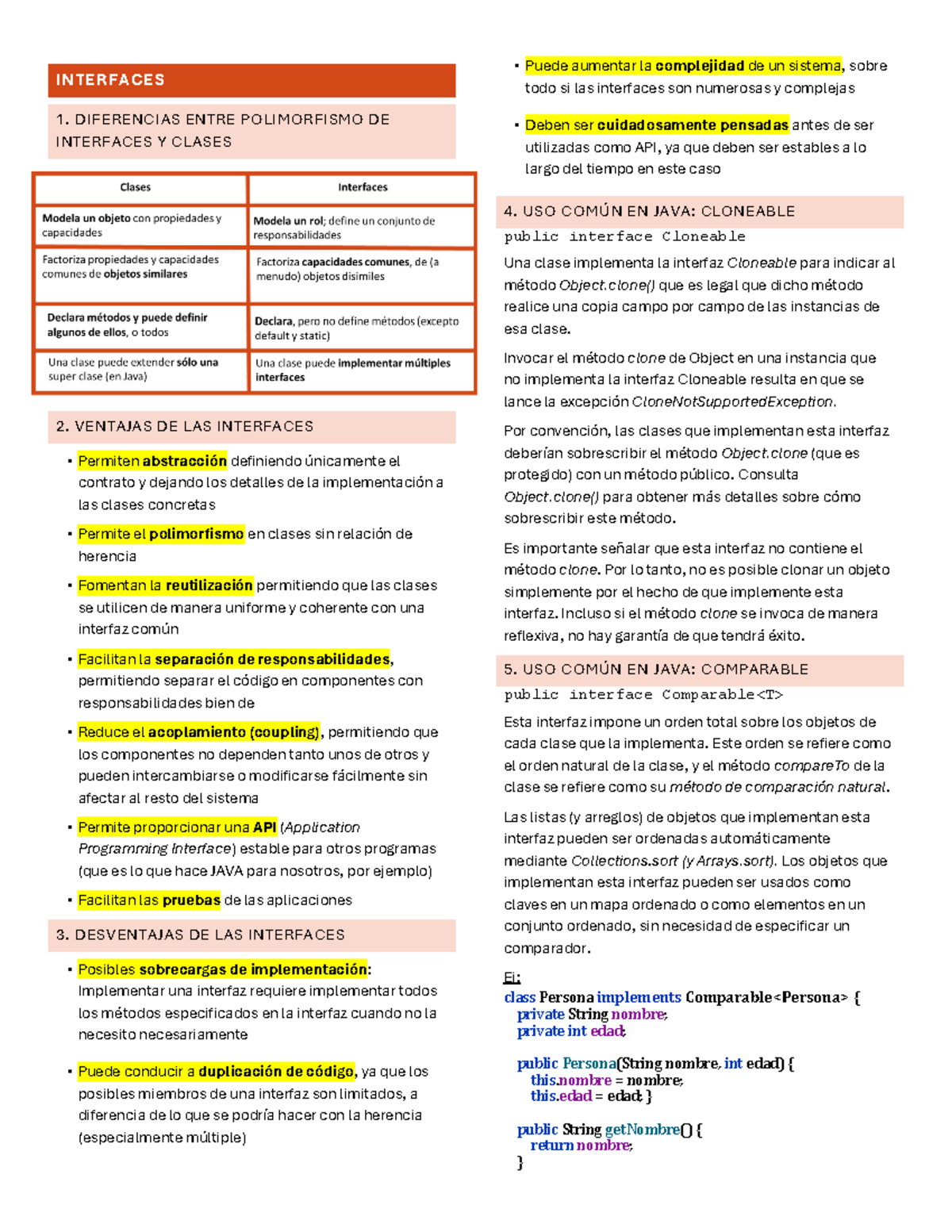 Resumen de Interfaces en Programación II: Polimorfismo y Uso en Java ...