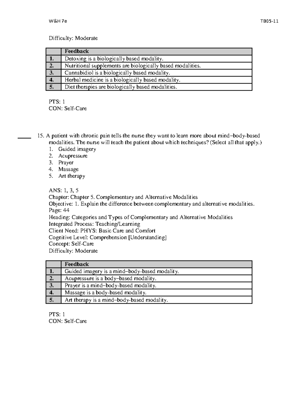 Nursing 2241: Chapter 5 - Complementary & Alternative Modalities - Studocu
