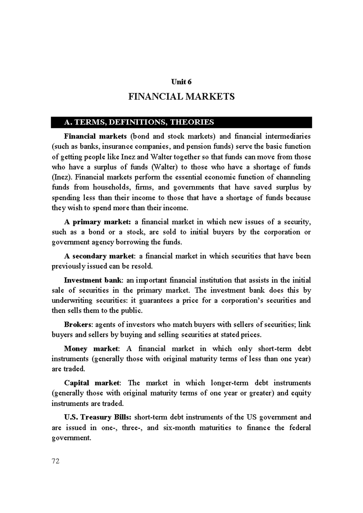 Unit 6 Financial Markets Overview - Highlight (1)-74-153 - Studocu