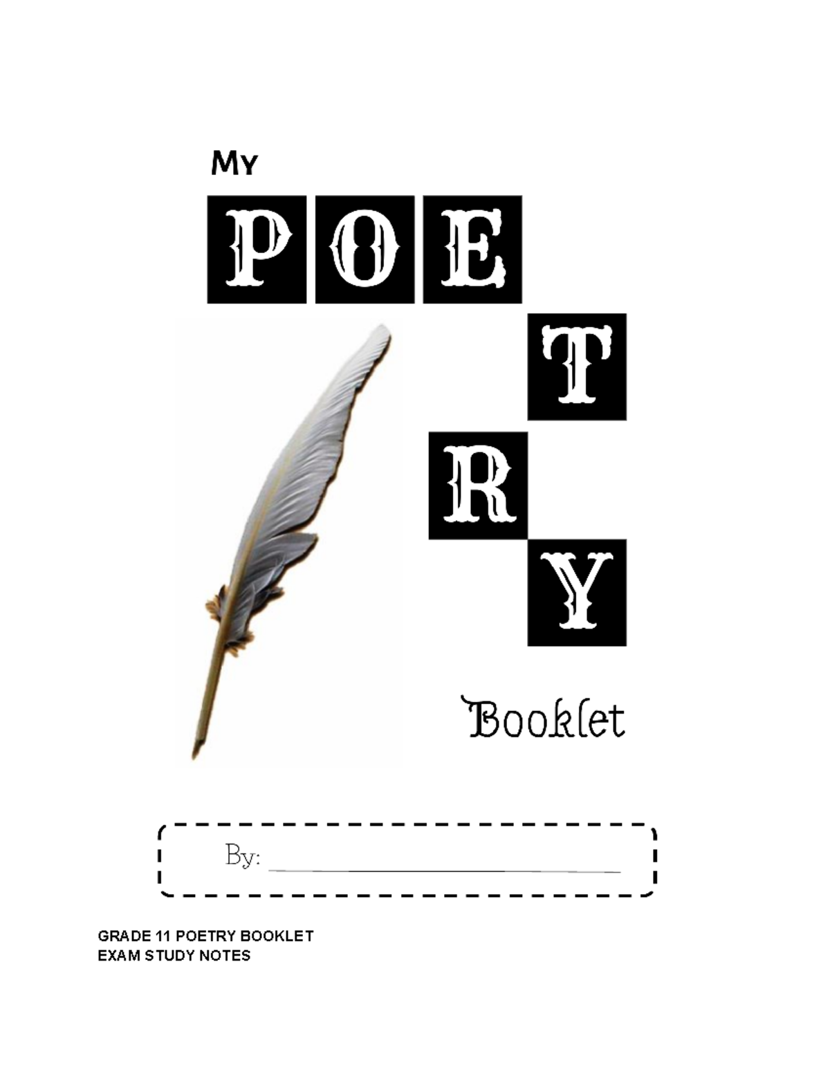 Grade 11 Poetry Booklet: Exam Study Notes on Sonnet Analysis - Studocu