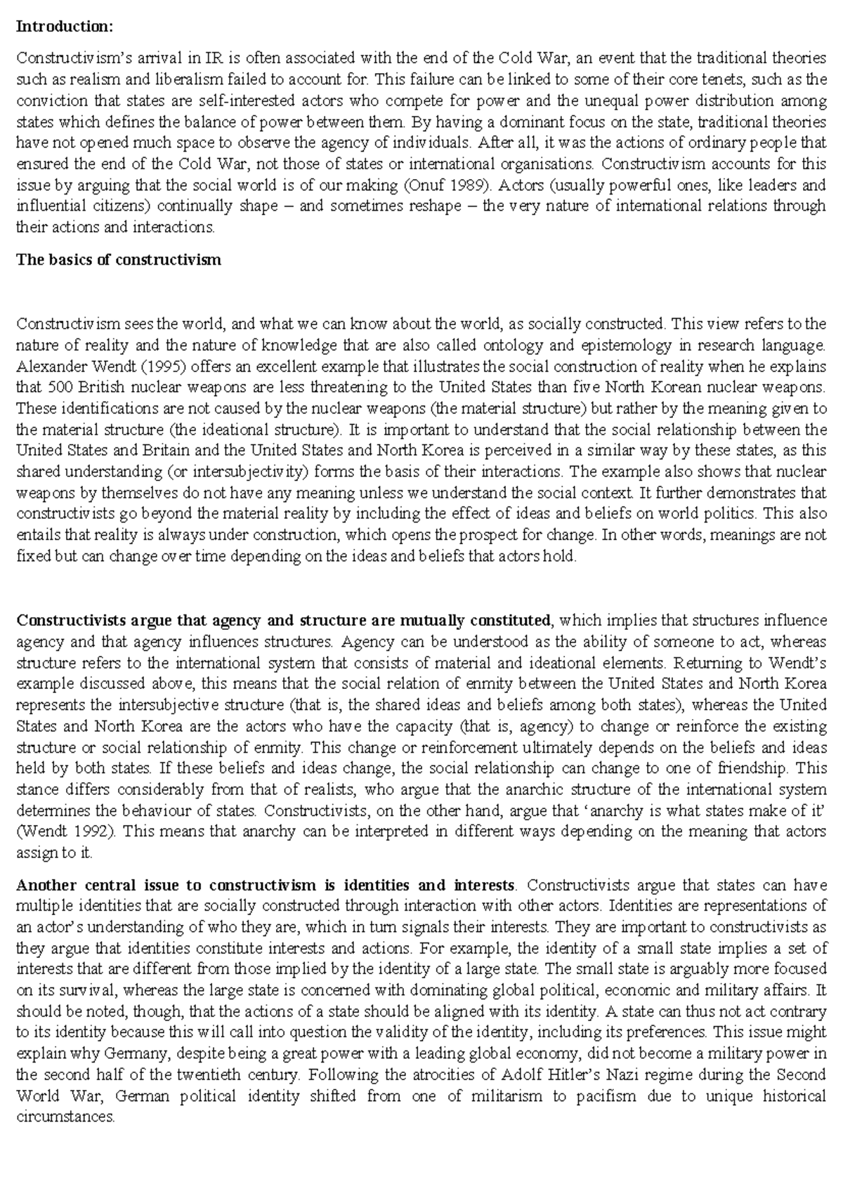 Constructivism in International Relations: Key Concepts and Debates ...