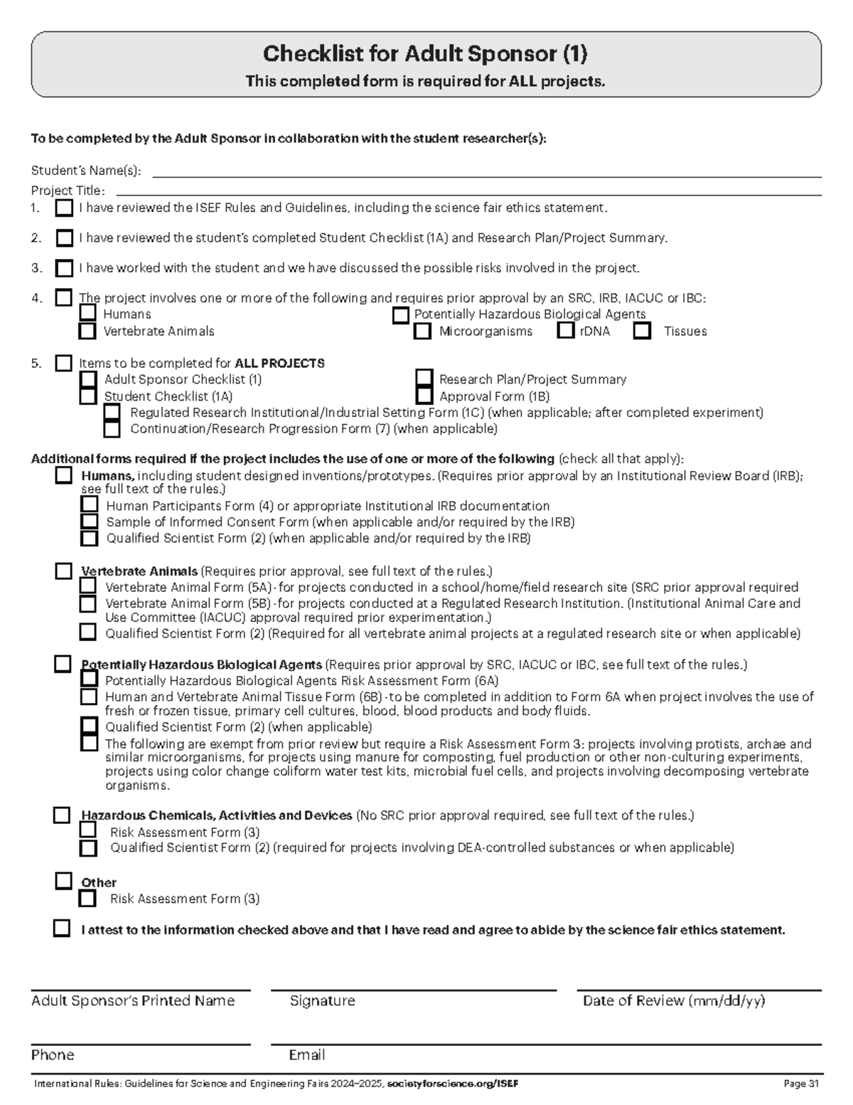 Required ISEF Forms Guide for Student Researchers - Studocu