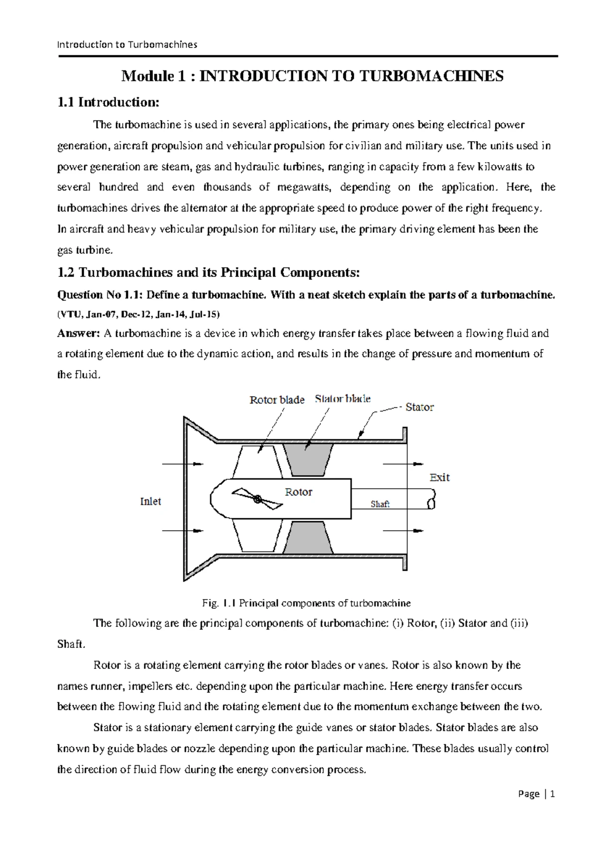 Turbo Machines Exam Notes - 18ME54 - Studocu