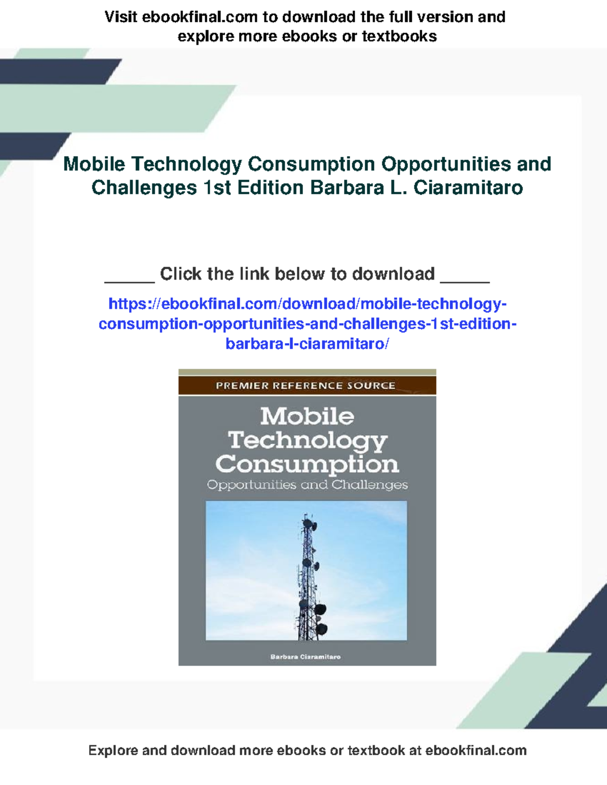 10714 - Mobile technology consumption opportunities and challenges 1st ...