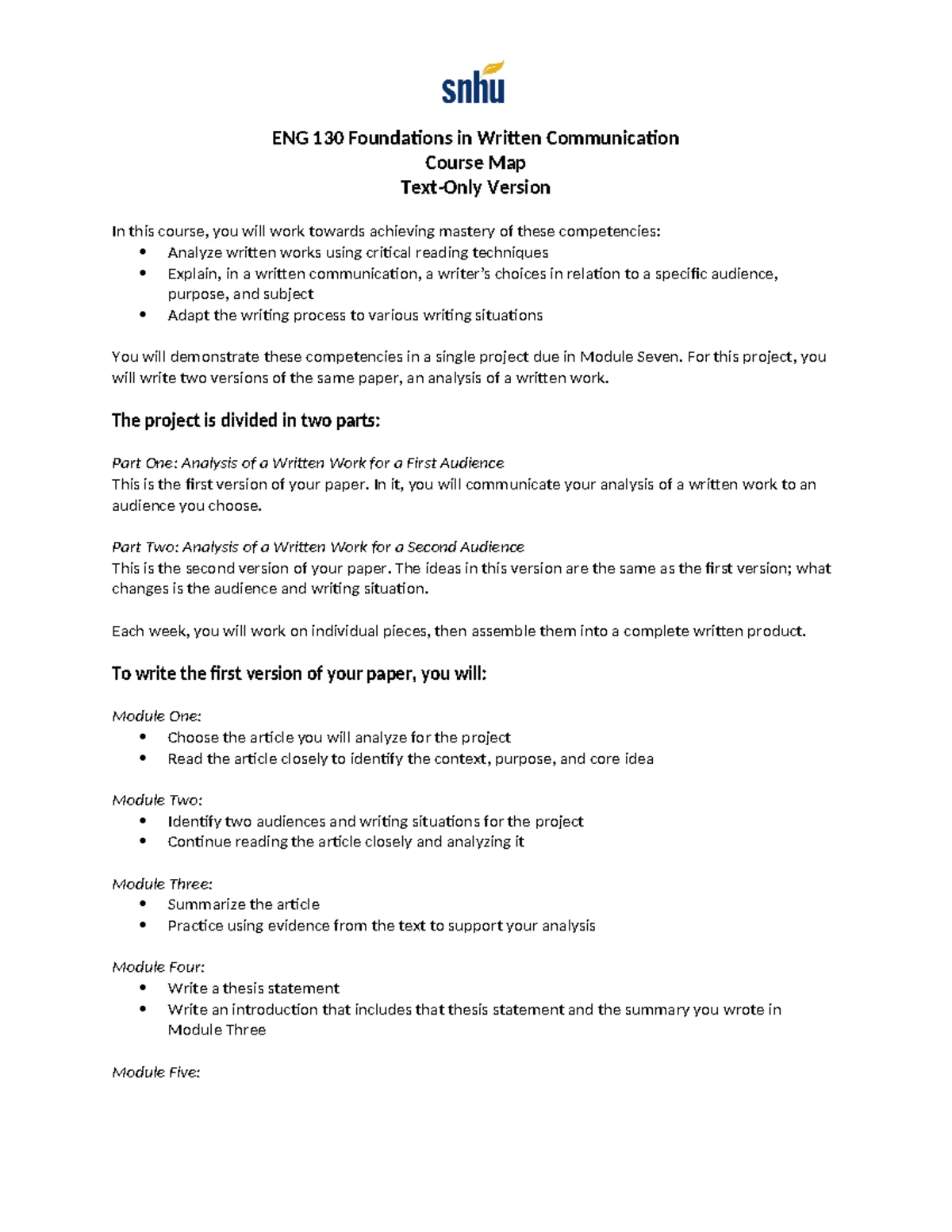 ENG 130 Mod 3 Written Response Template Guide - Studocu