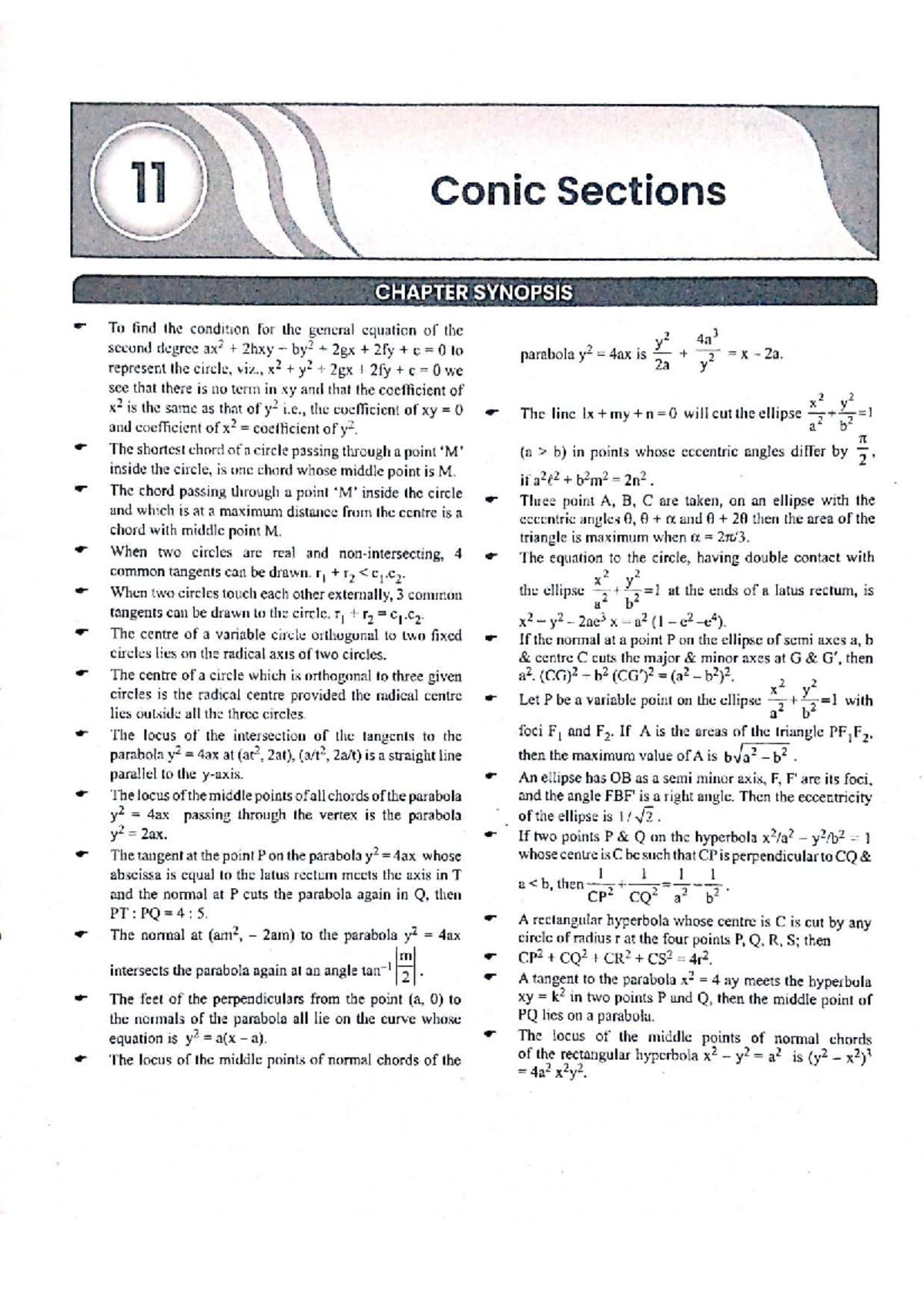 EAMCET MATHEMATICS PYQs on Conic Sections and Circles - Studocu
