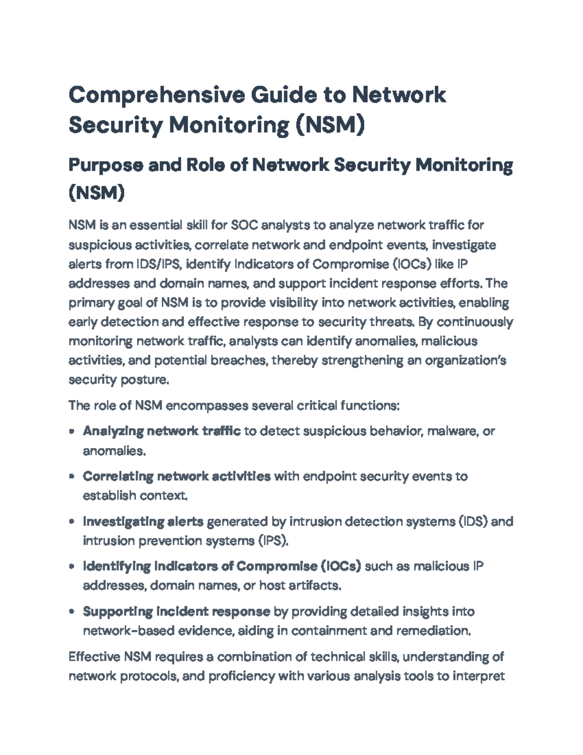 Comprehensive Guide to Network Security Monitoring (NSM): Tools ...