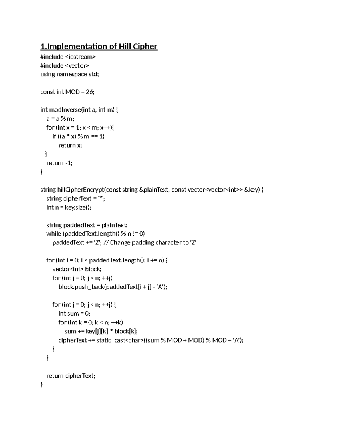 Cryptography Practical Implementations for CS101 Final Exam - Studocu