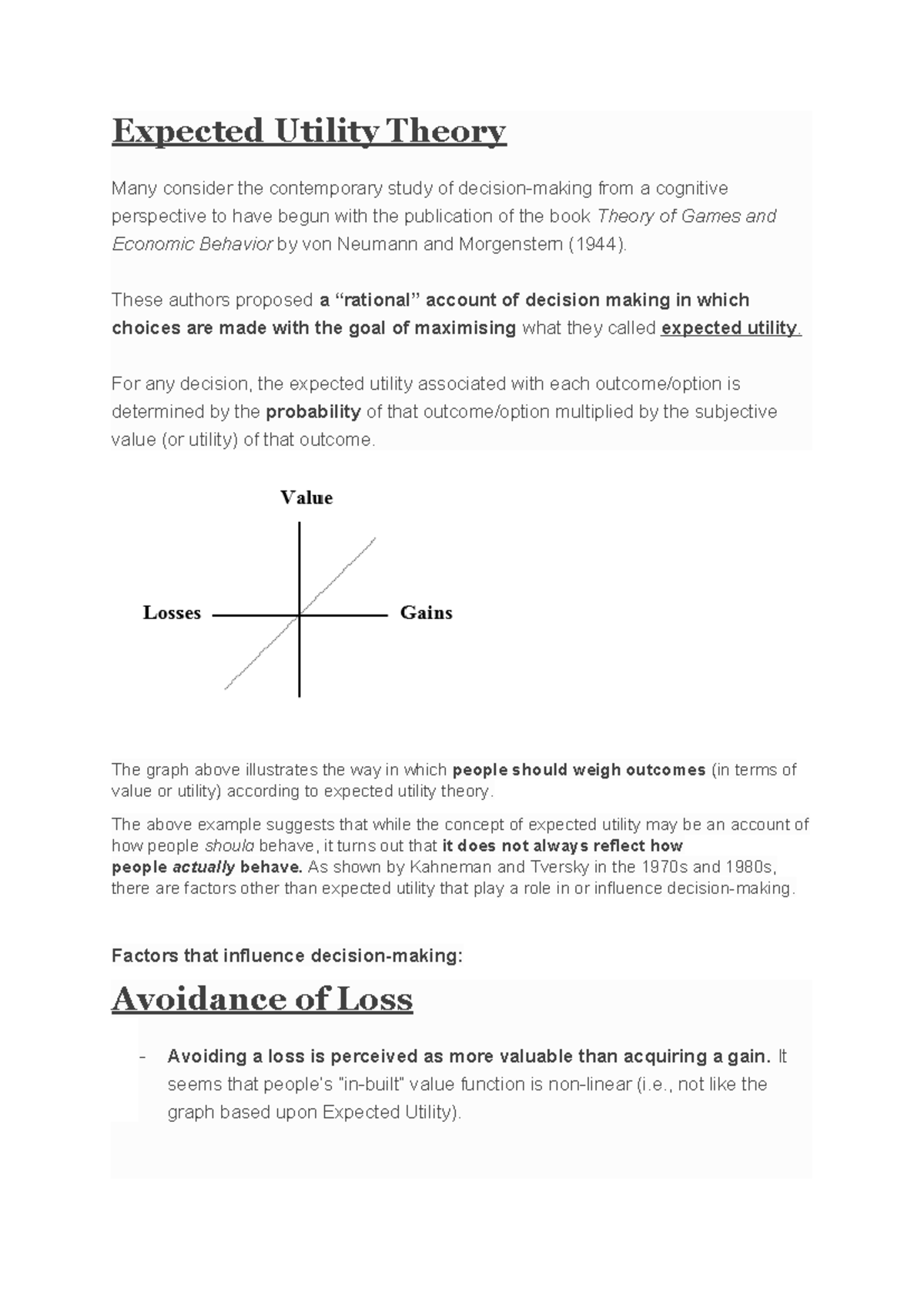 WEEK 7 TUT Notes - Tutorial - Expected Utility Theory Many consider the ...