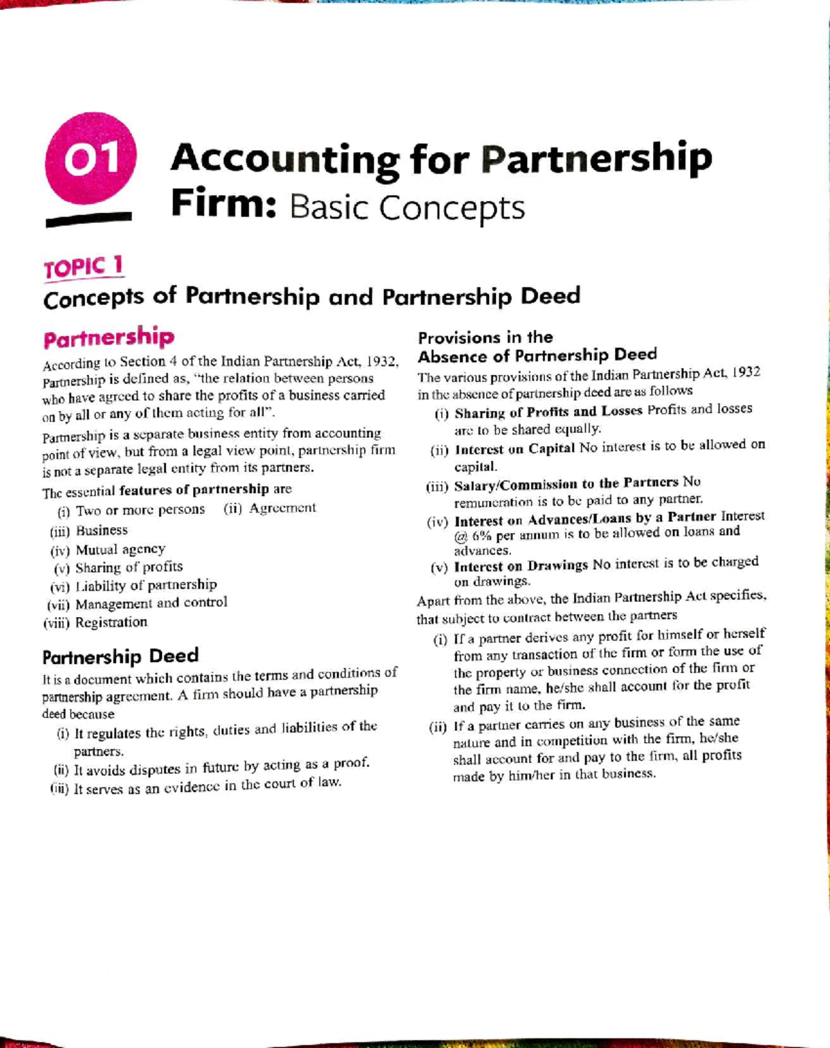 Accounting for Partnership Firm: Basic Concepts - CBSE 2025 - Studocu