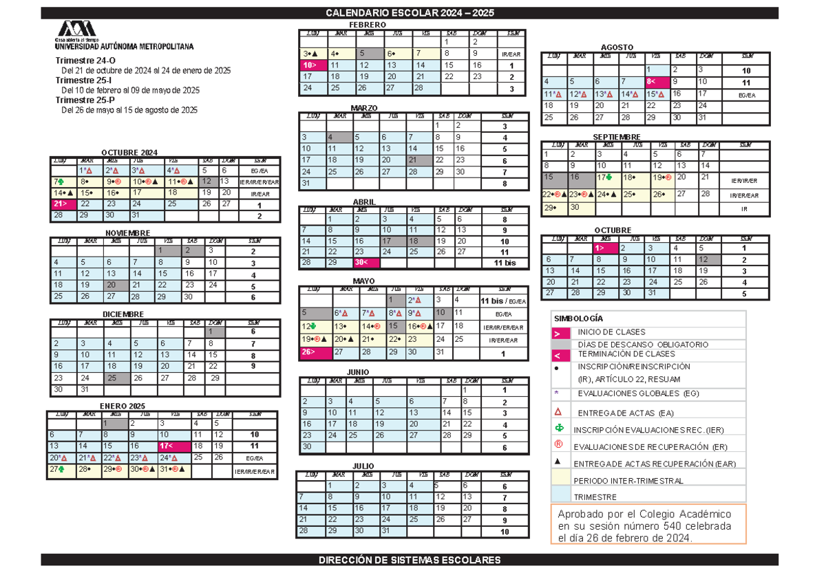 Calendario academico uam xochimilco 2