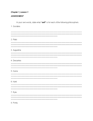 Assessments for chapter 3 - Lesson 1 Assessment How Do You Think About ...