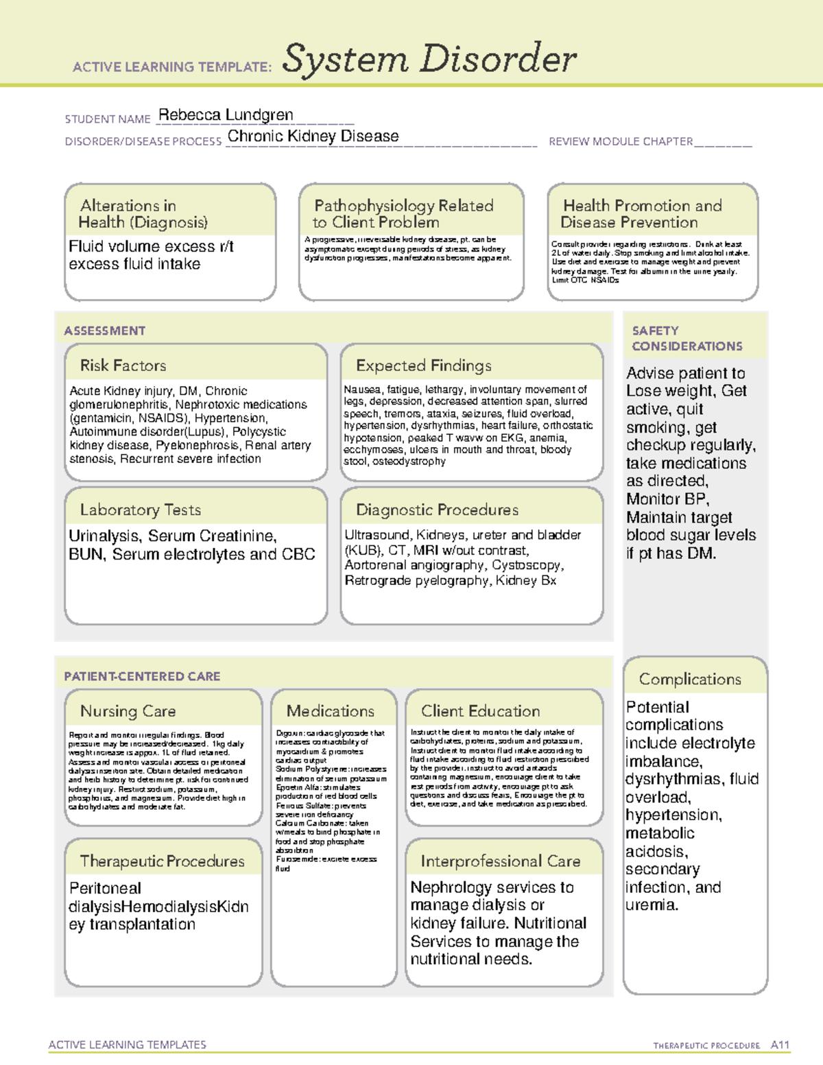 Chronic Kidney Disease (CKD) Therapeutic Procedures Guide - Studocu