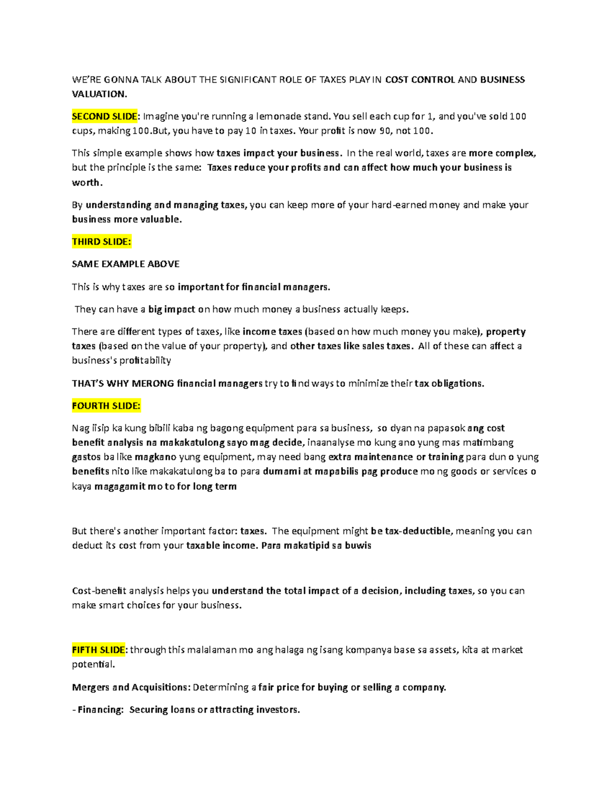 Speech-1 - script - WE’RE GONNA TALK ABOUT THE SIGNIFICANT ROLE OF ...