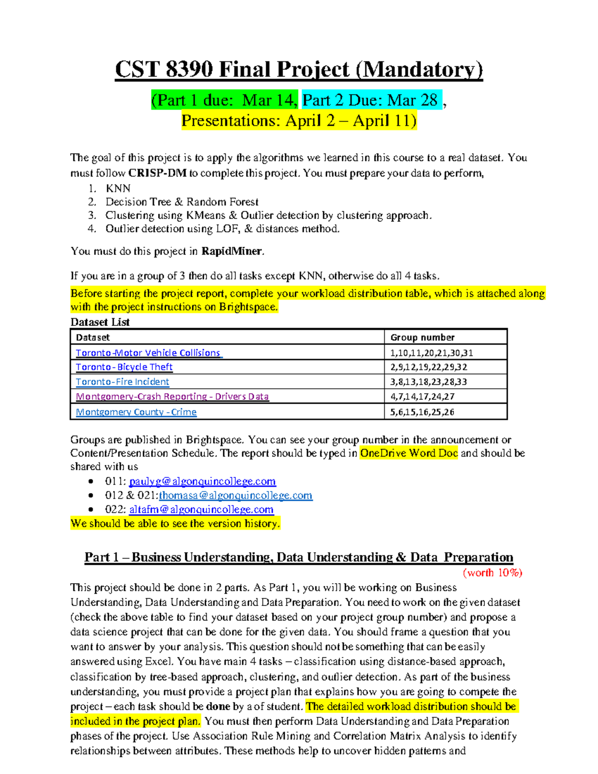 CST 8390 Final Project: Data Science Application & Analysis (Parts 1 ...