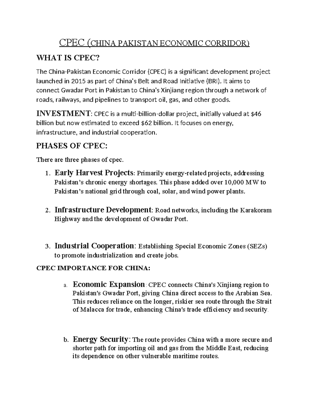 CPEC - it is about CPEC - CPEC (CHINA PAKISTAN ECONOMIC CORRIDOR) WHAT ...