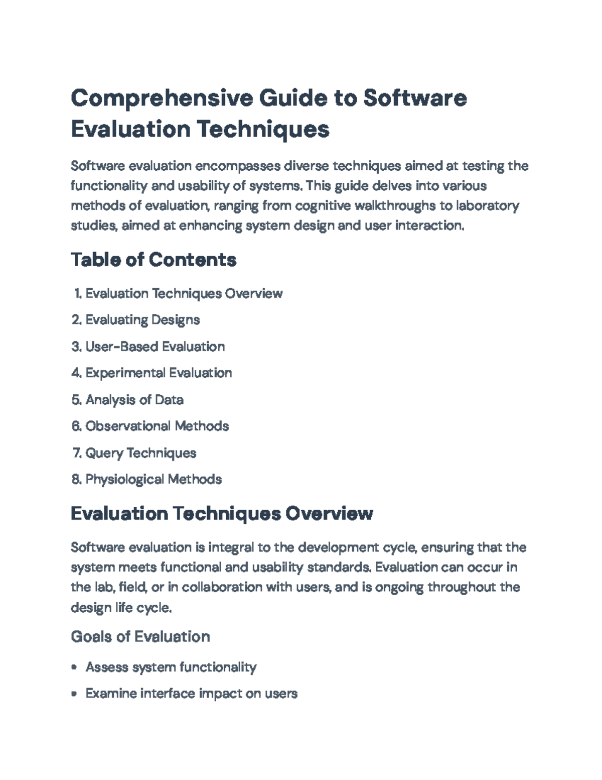 Comprehensive Guide to Software Evaluation Techniques - Comprehensive ...