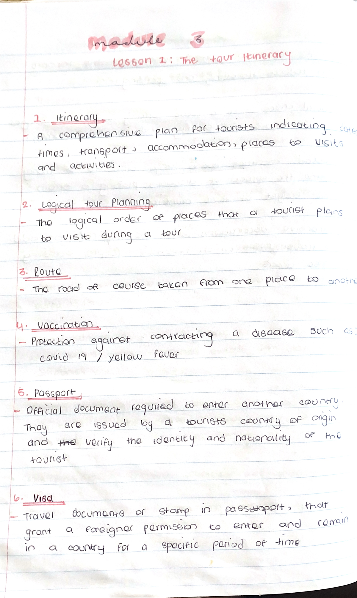 Tourism Notes: Itinerary Planning for TOUR 101 - Module 3 Lesson 1 ...